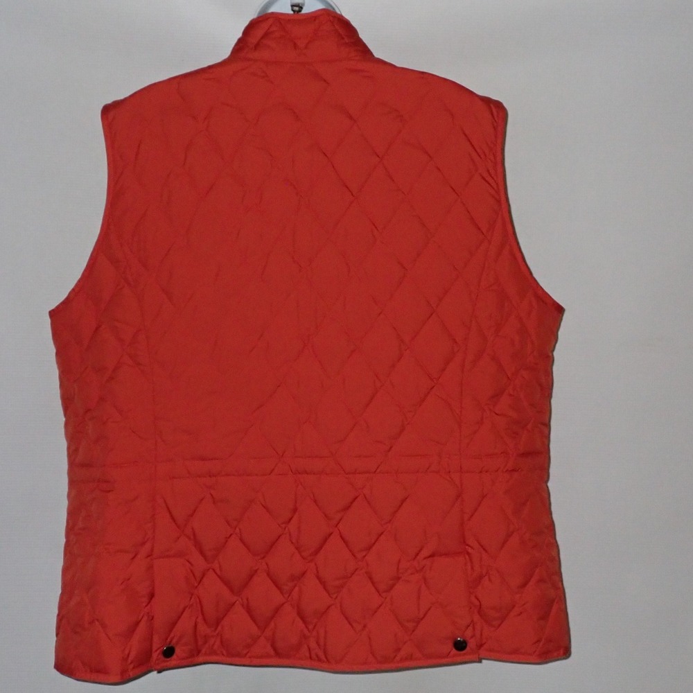 Eddie Bauer Goose Down Vest Women XXL Orange Snap Quilted Outdoor Cottage layer - Picture 4 of 7